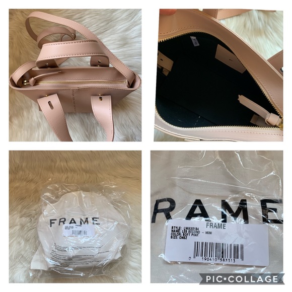 New! FRAME Les Second Crossbody Pink Tote Bag - Picture 8 of 8